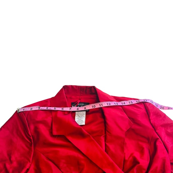 Alex Evenings Red Taffeta Bow Jacket - Size Medium - Picture 11 of 16